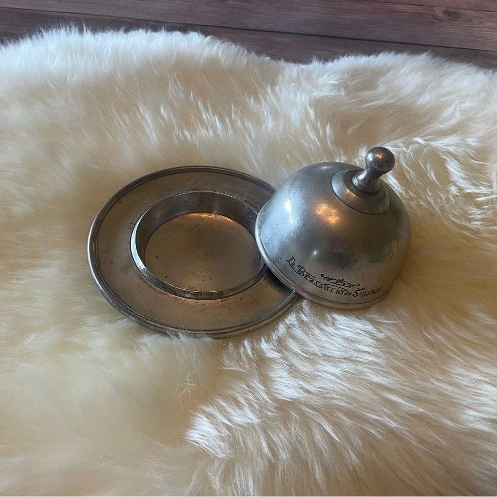v i n t a g e  La Brasserie Du Square Pewter Lidded Dish
